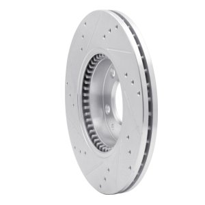 Ford Fusion Brake Rotor (1) - Front Right - R1 Concepts - Drilled & Slotted - Silver - `06-`13